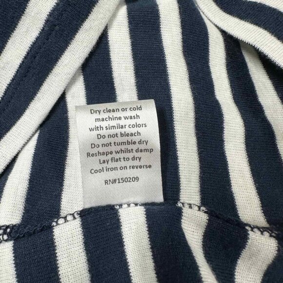 La Ligne Henley Navy White Striped Long Sleeve V-Neck Pullover Size Small - Picture 5 of 5
